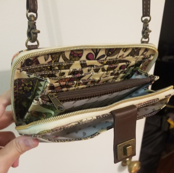 Sakroots Geometric Spirit Desert Owl Crossbody Wallet - Picture 6 of 6